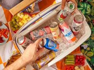 premixed cocktails in a cooler