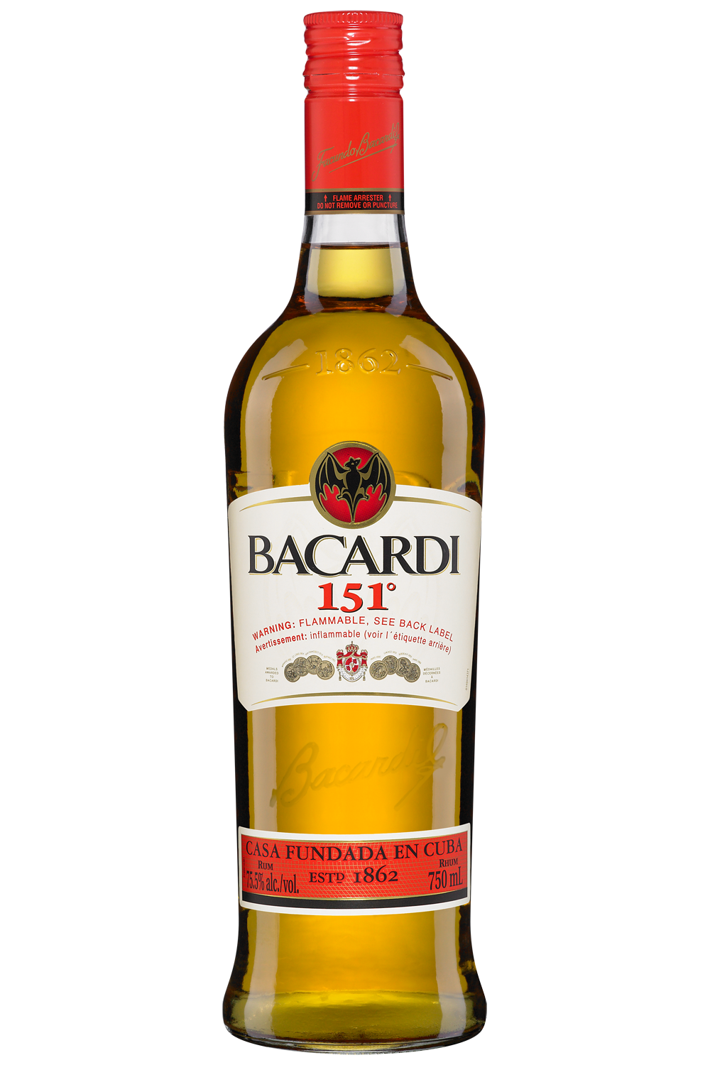 It is named for its alcohol proof level of 151, that is, 75.5% alcohol by volume. Barcardi 151 : Bacardi 151 | Fiche produit | SAQ.COM