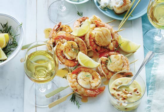 Seafood brochettes