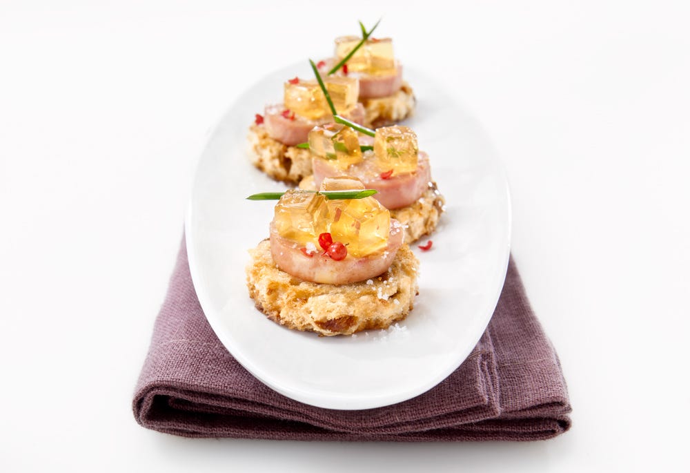 Foie Gras Au Torchon Canapes With Ice Cider Jelly Saq Com