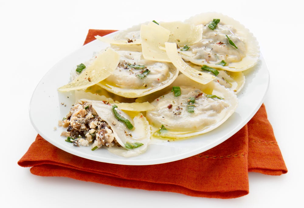 Wild mushroom ravioli