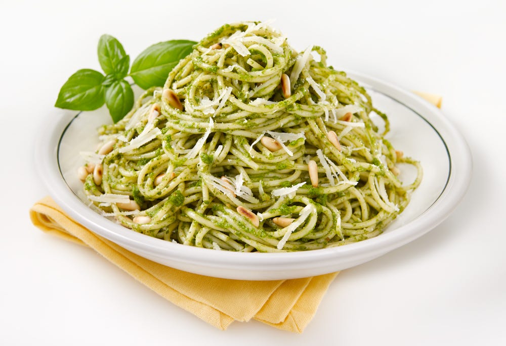 Spaghettis au pesto