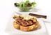 Steak sandwich with red wine and mushrooms