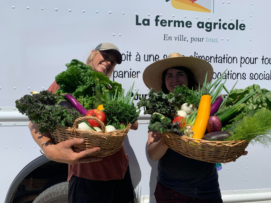 Femme qui tient un plateau de légumes frais