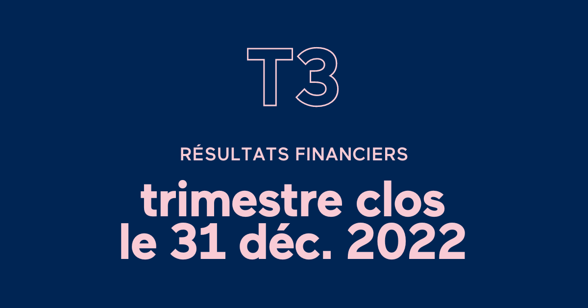 La SAQ annonce un résultat net de 541,4 M$  pour le troisième trimestre de l’exercice financier 2022-2023