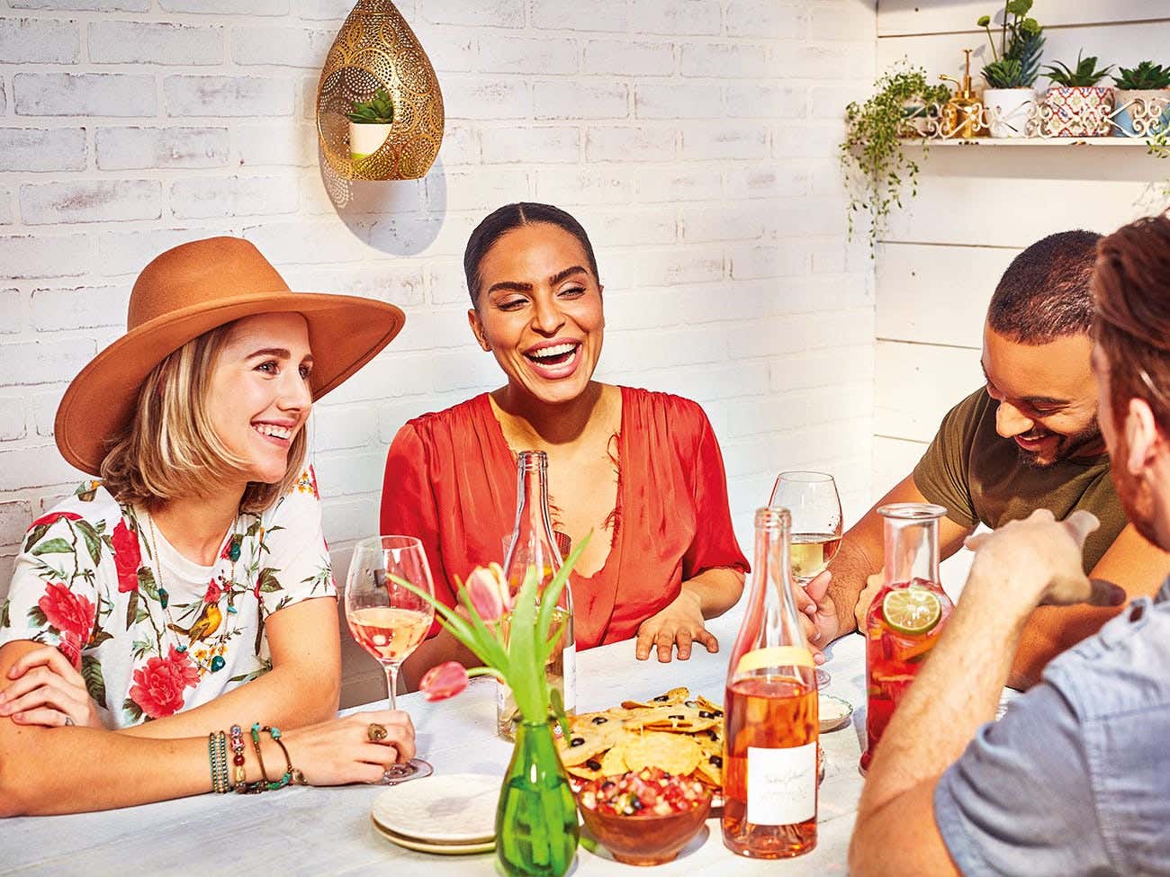 Friends on a patio