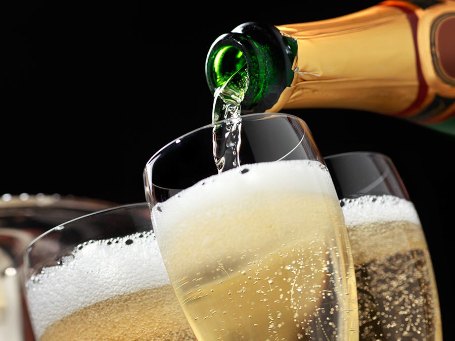 glass of sparkling wine 