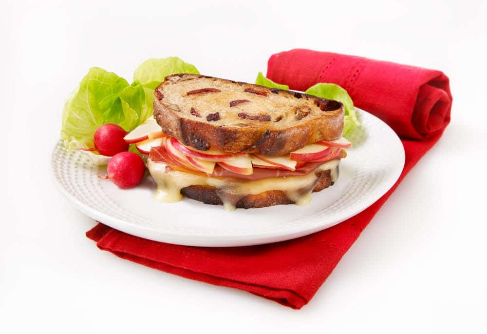 Grilled cheese and apple sandwich