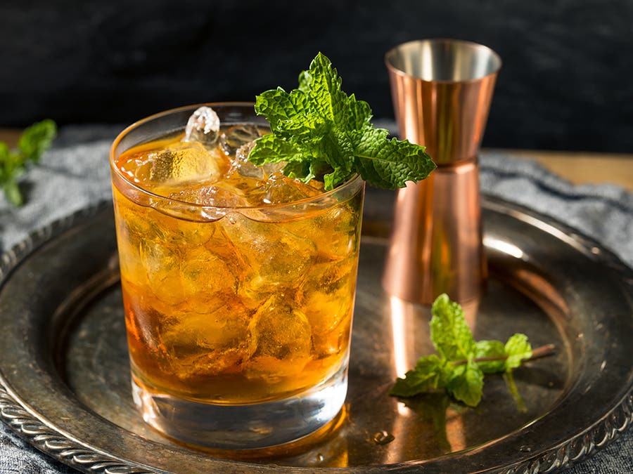 cocktail with mint and brandy