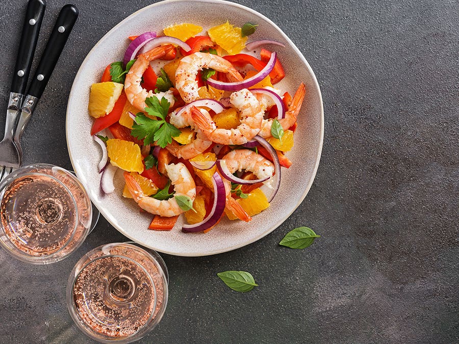 Rosé and salad