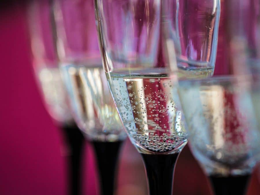 glass of sparkling wine 