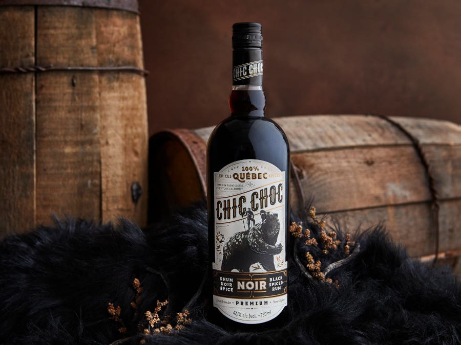 Chic Choc black rum bottle