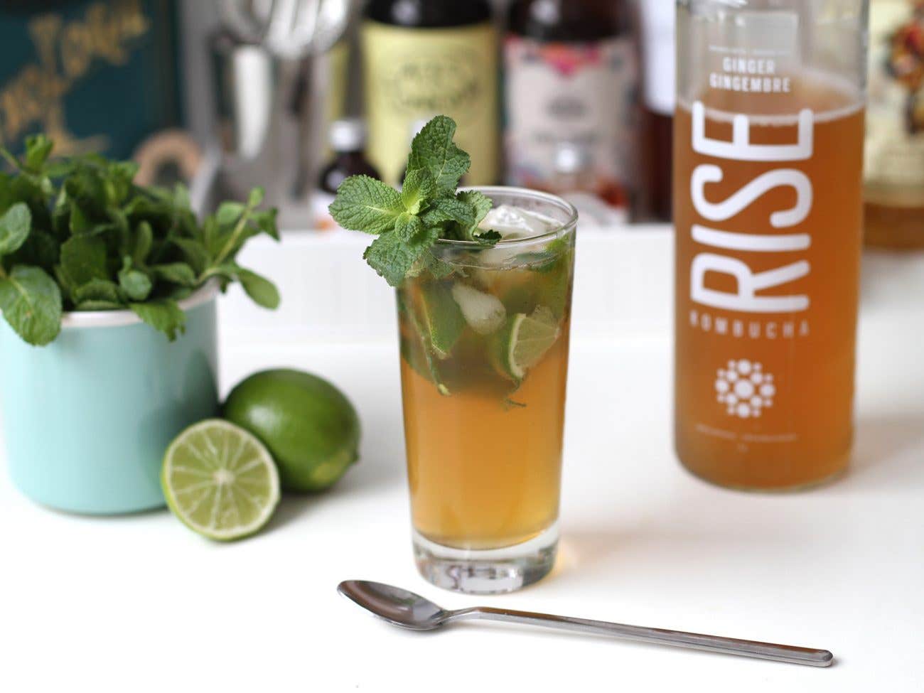 Cocktail Mojito léger au kombucha