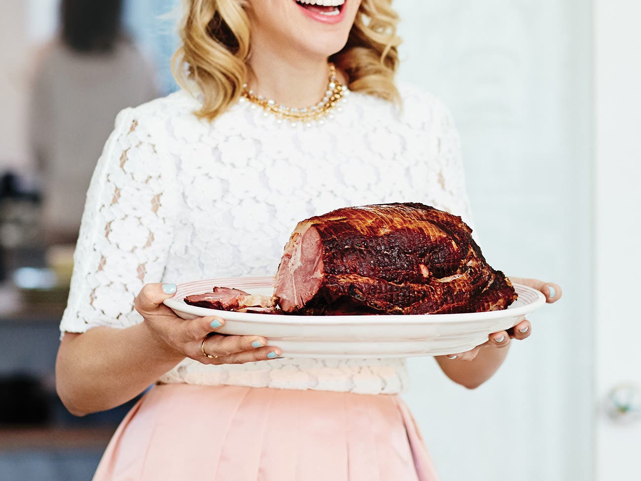 Apricot-glazed ham