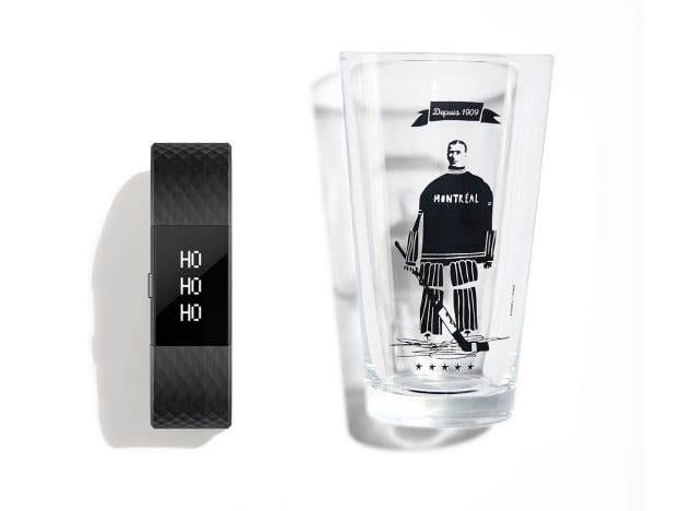 hockey-themed glass