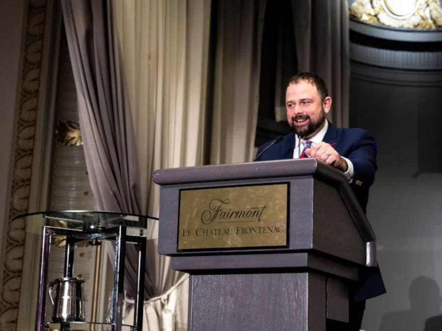 Jean-François Archambault, general director and founder of La Tablée des Chefs talks to the public