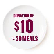 Donation of 10$ = 30 meals