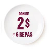 Don de 2$ = 6 repas