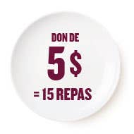 Don de 5$ = 15 repas