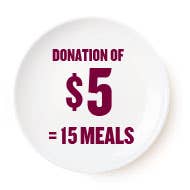 Donation of 5$ = 15 meals