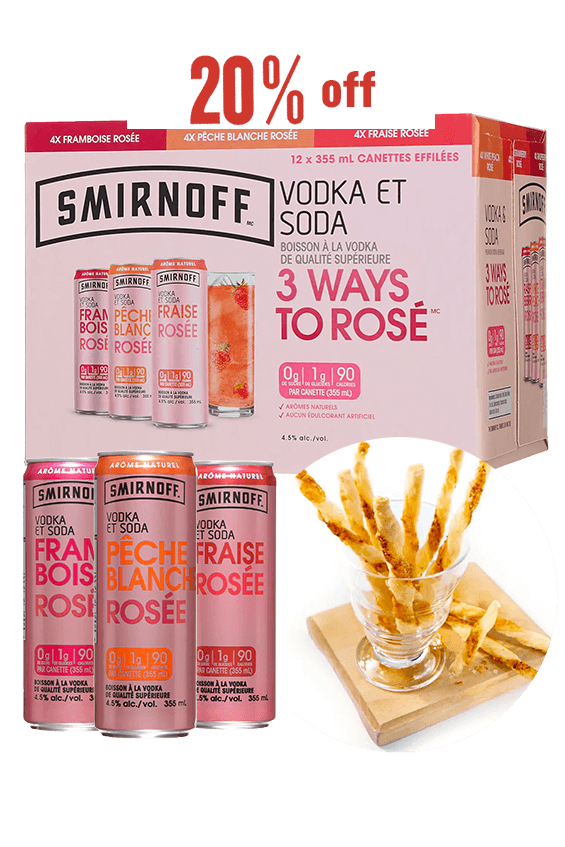 Smirnoff Vodka et Soda Rosée