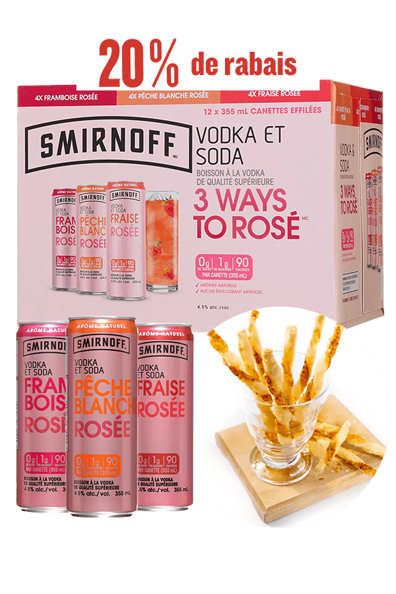 Smirnoff Vodka et Soda Rosée