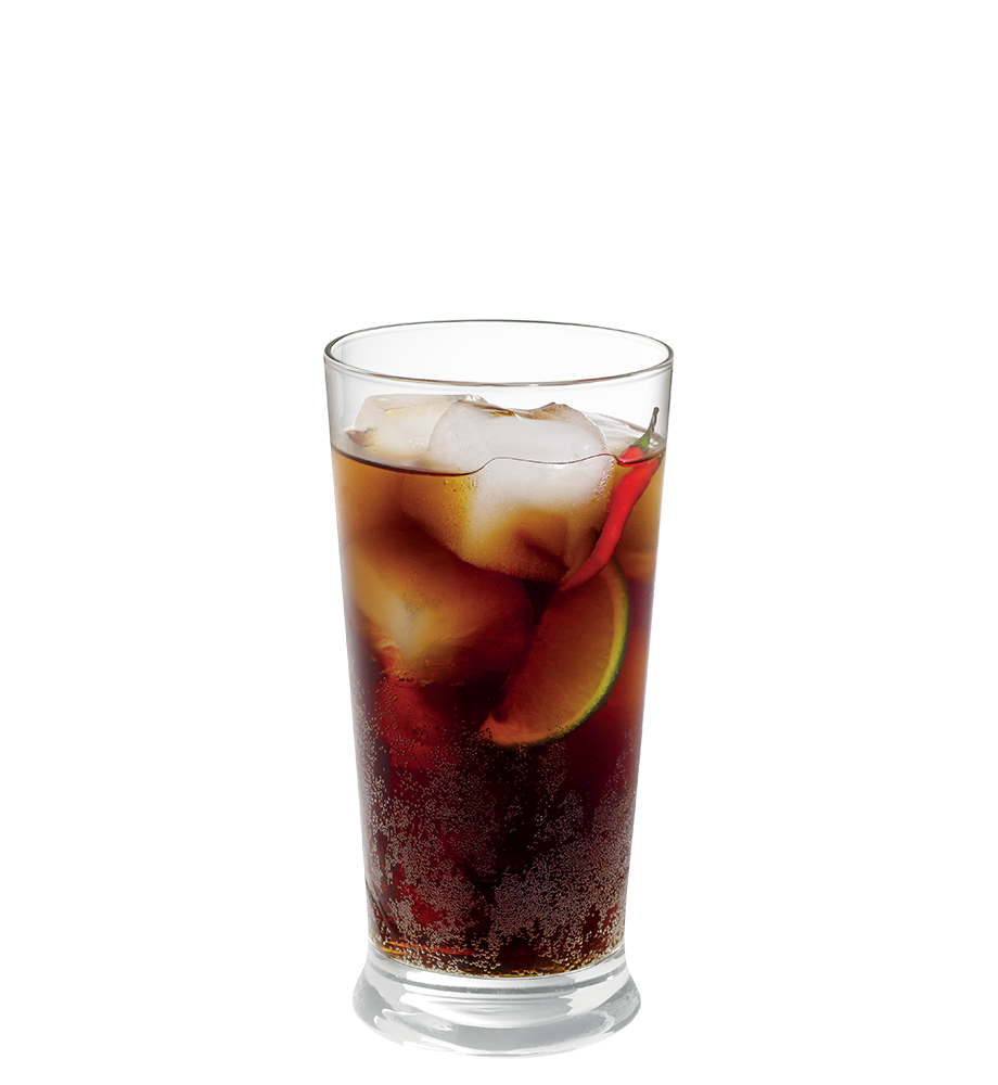 cocktail glass with Cuba Libre