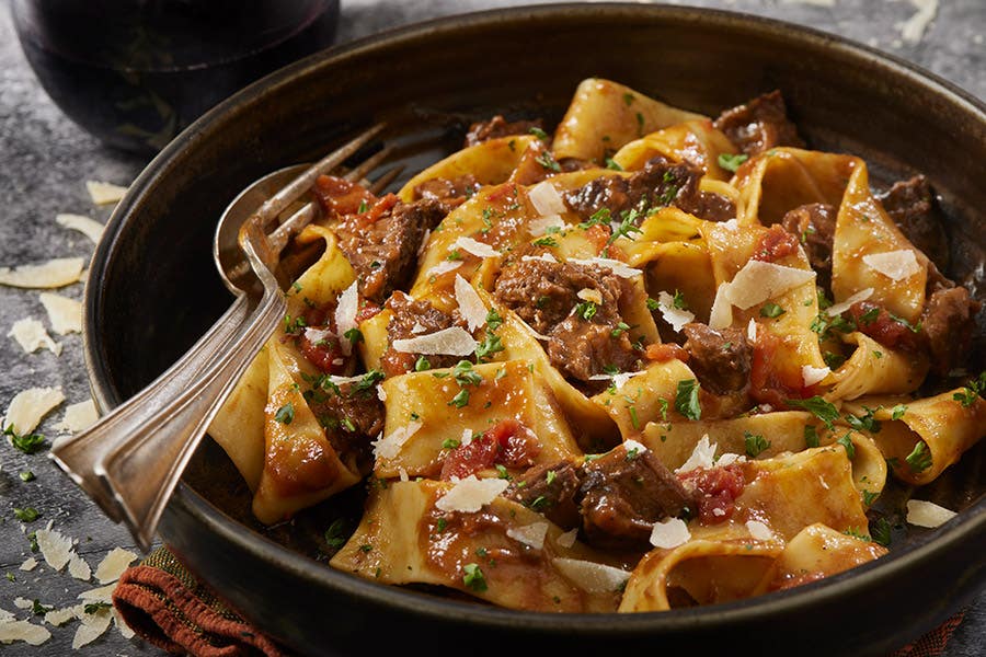 Pâtes au boeuf braisé