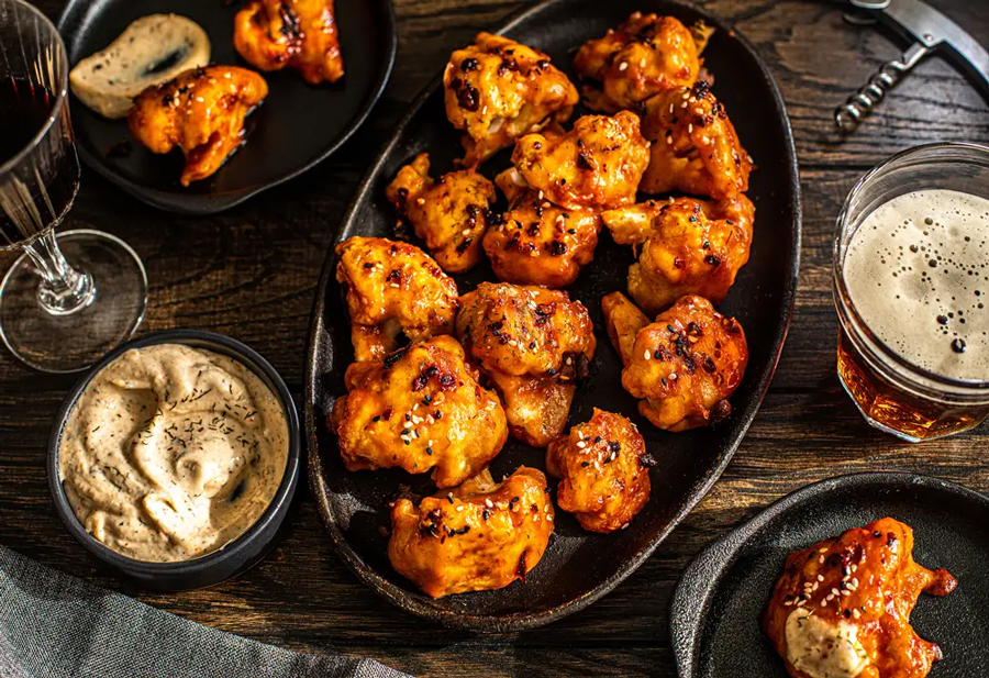 Decadent buffalo cauliflower wings