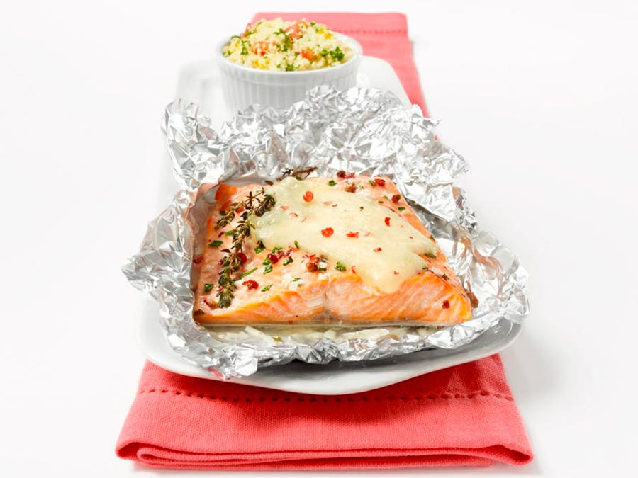 Trout "en papillote" with Gouda