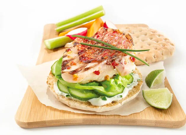 Fish burgers with lime