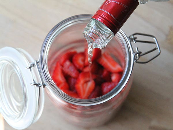 Strawberry and vodka