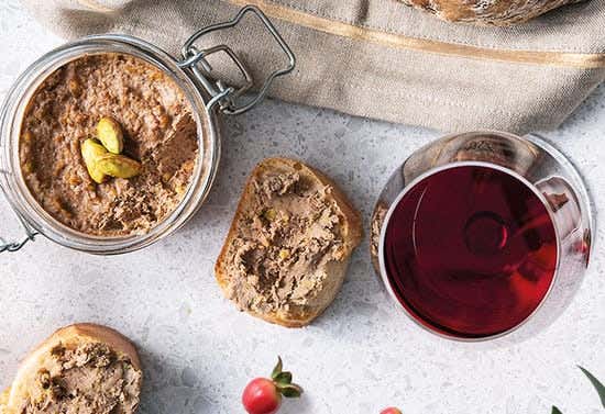 Pistacho and port chicken-liver pâté