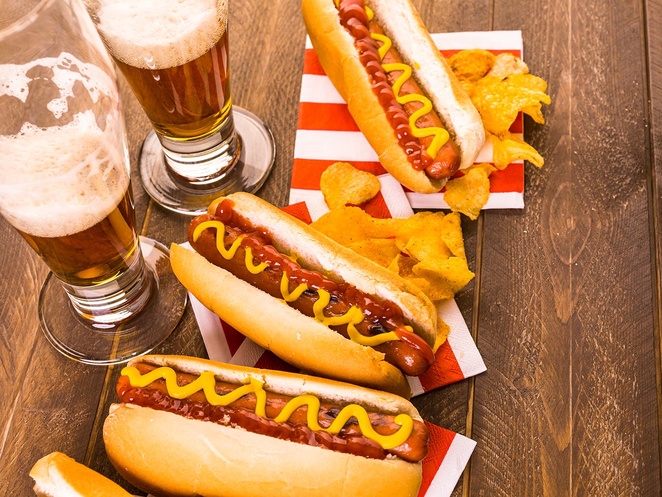 Sauerkraut hot-dog and beer