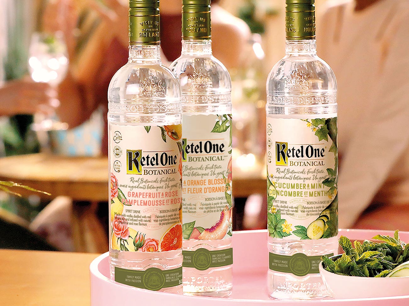 3 bottles of Ketel One Botanical